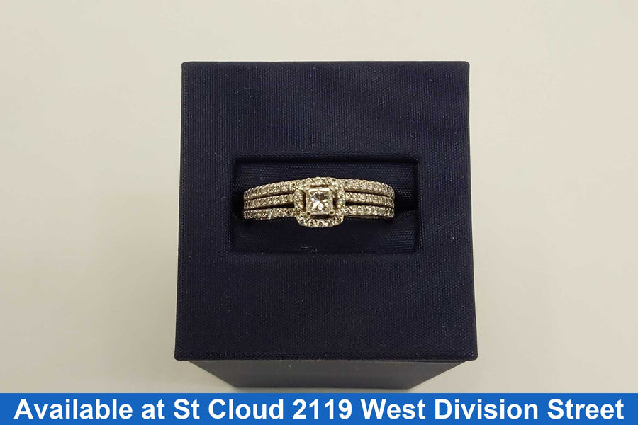 Ring - Wedding Set - White Gold 14k (.585) 4.29 grams Size 6