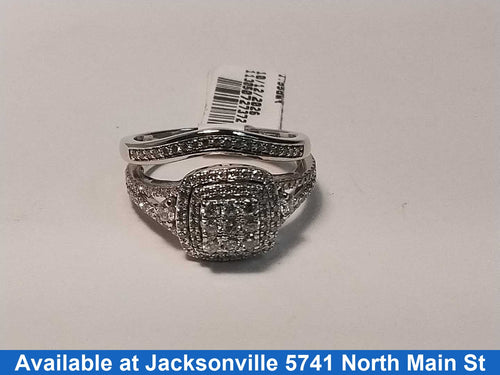 Ring - Wedding Set - White Gold 10k (.417) 5.4 grams Size 7.5