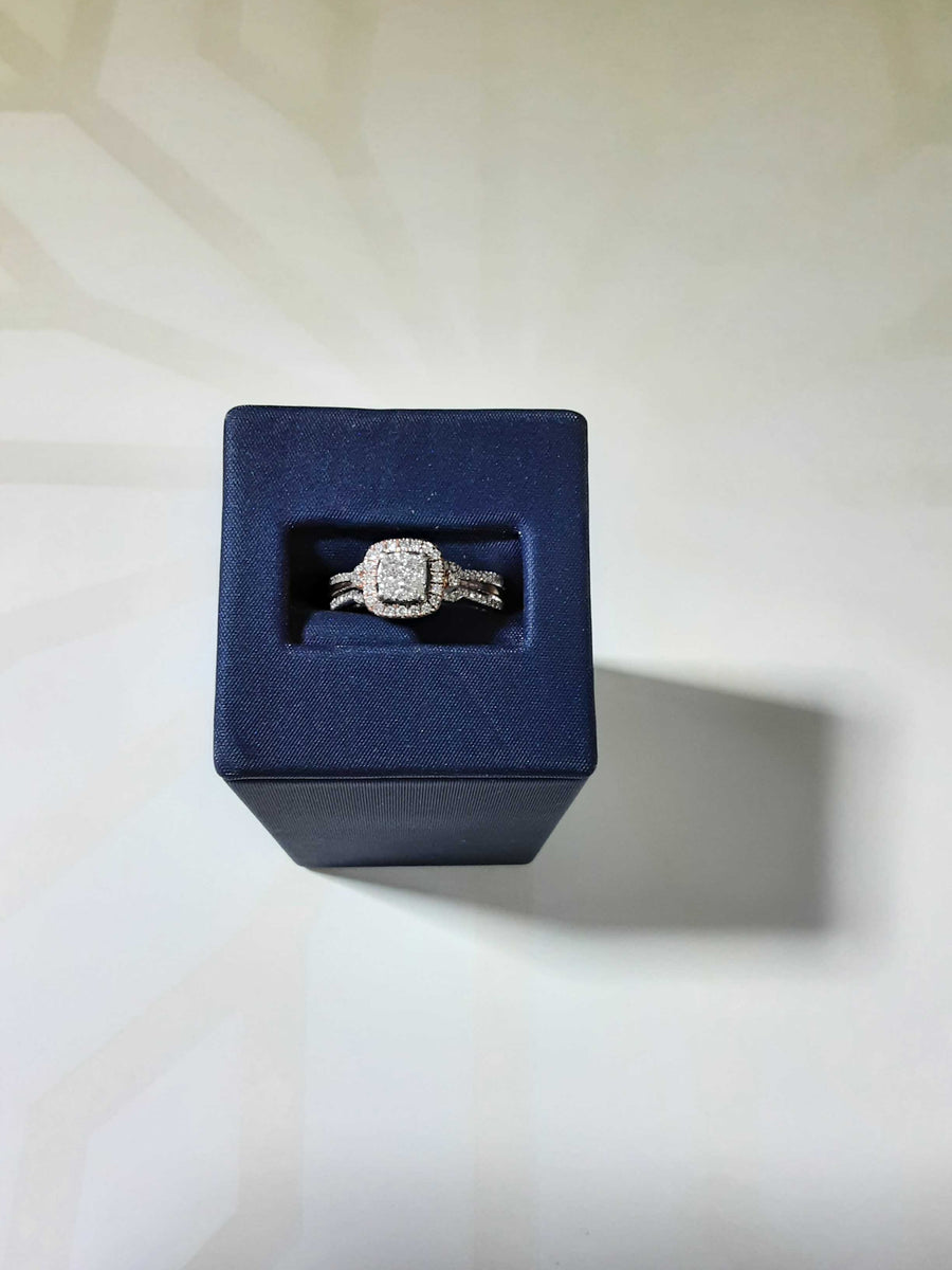 Ring - Wedding Set - Tricolor Gold 10k (.417) 3.5 grams Size 9