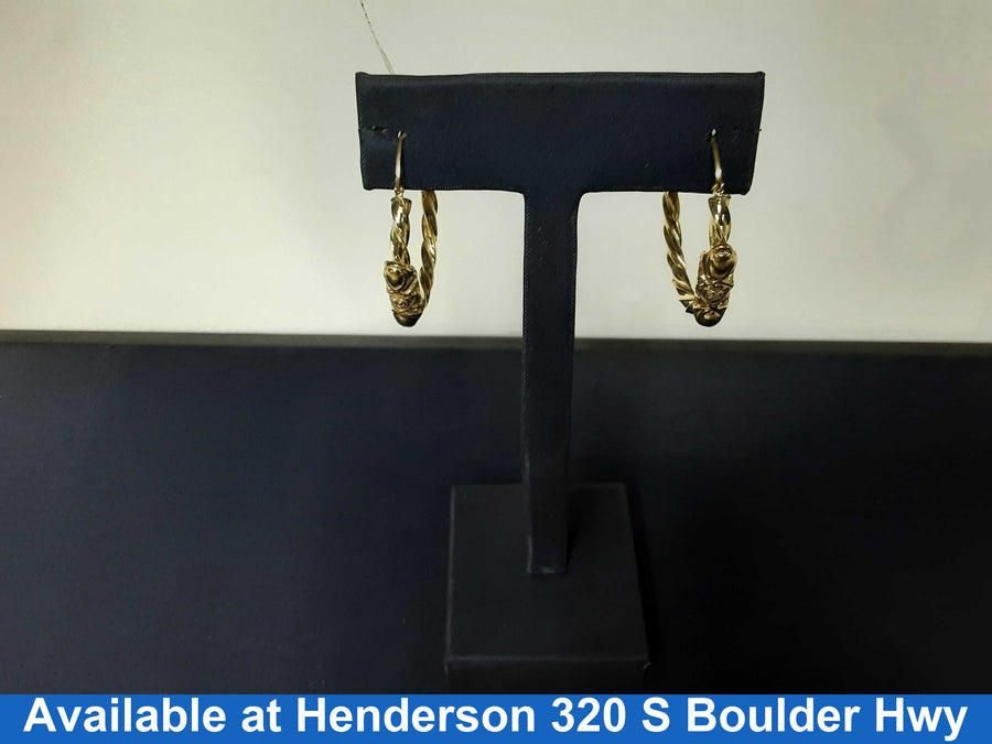 Hoop Earrings - Yellow Gold 14k (.585) 4.5 grams