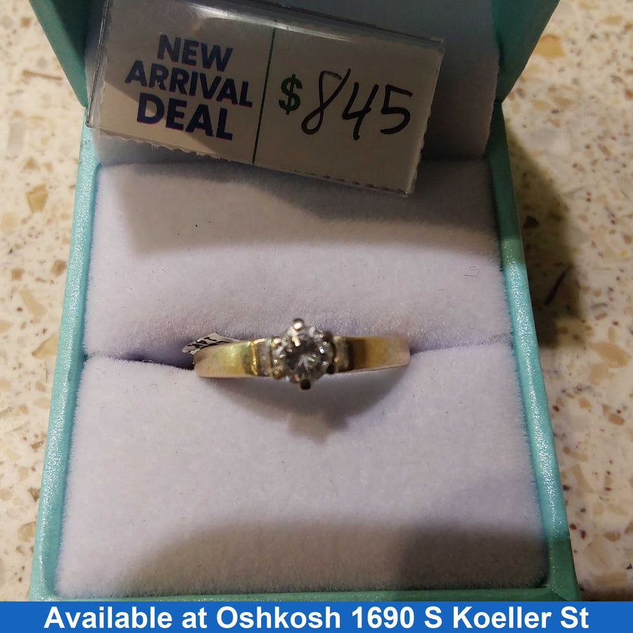 Women's Ring - Solitaire - Yellow Gold 14k (.585) 3.1 grams Size 8