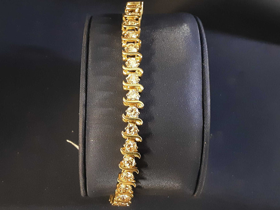 Tennis Bracelet - Yellow Gold 14k (.585) 16.8 grams 7 inch