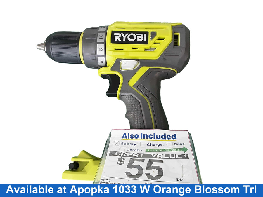 Ryobi P252 Green Cordless Standard Drill