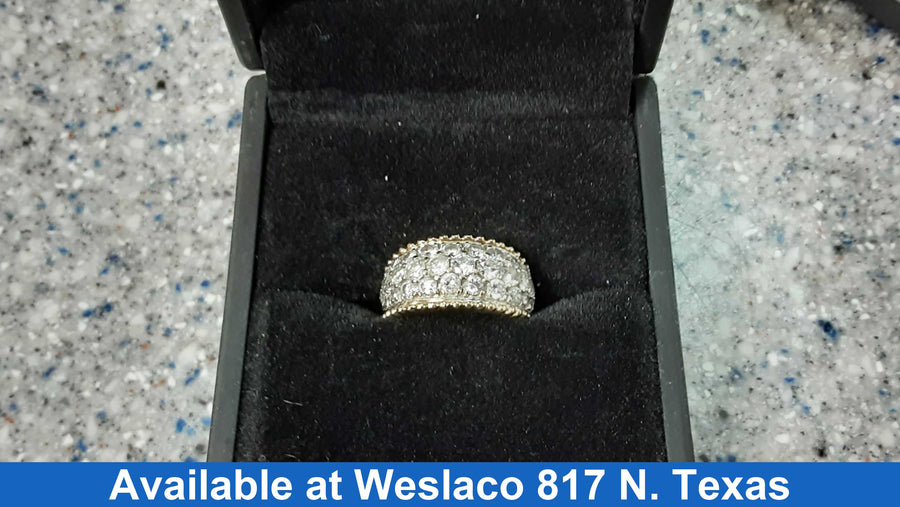 Women's Ring - Anniversary - Yellow Gold 14k (.585) 5.2 grams Size 6.5