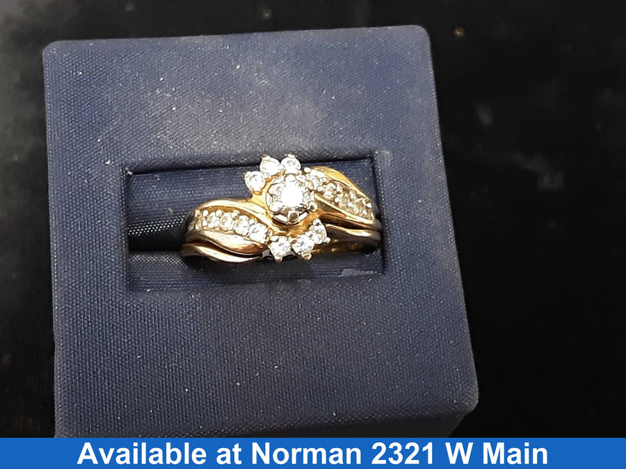 Ring - Engagement Set - Yellow Gold 14k (.585) 6.2 grams Size 6.5