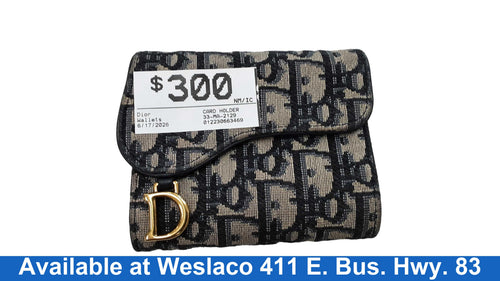 Dior Card Holder Blue Wallet