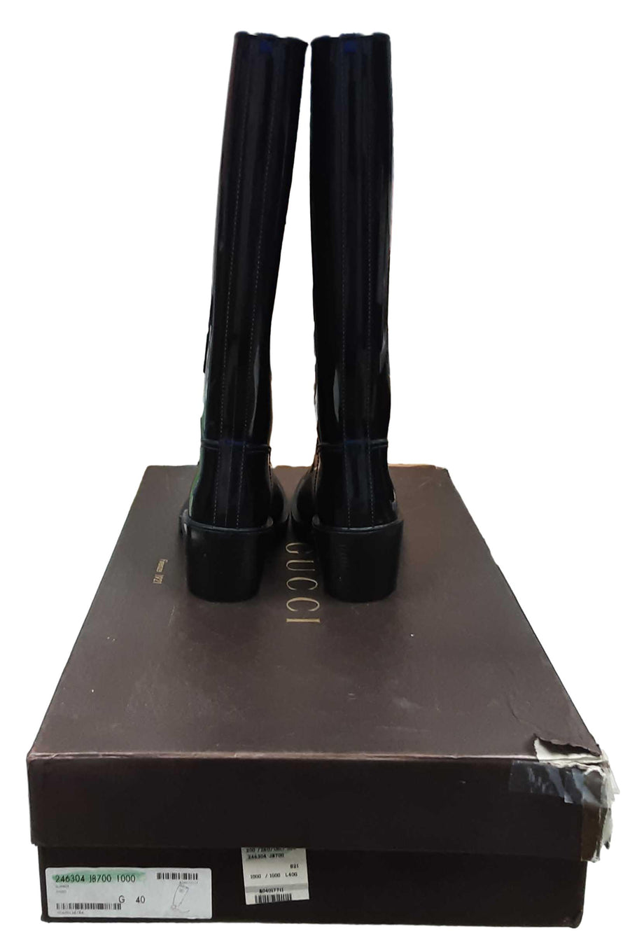 Gucci Solid Rubber Rain Boots Black