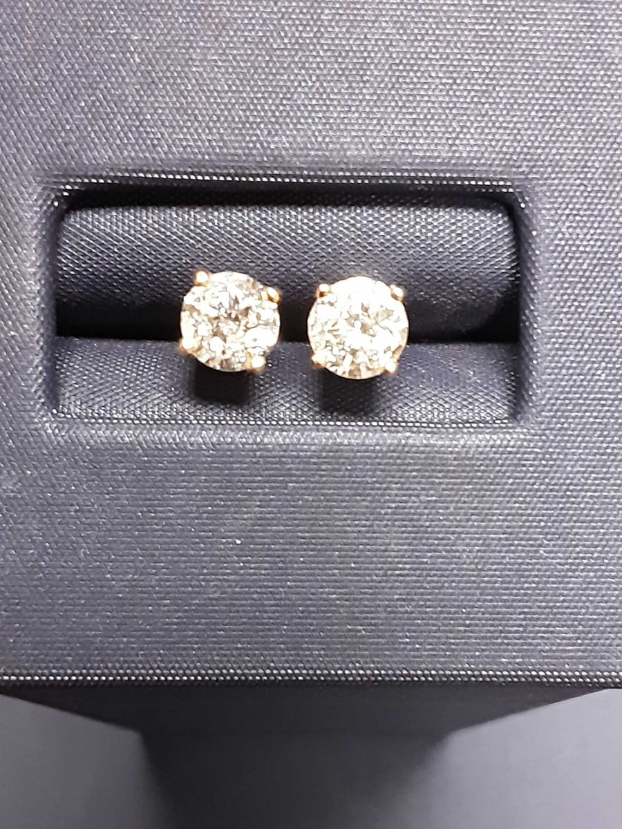 Double Stud Earring - Yellow Gold 14k (.585) 1 grams