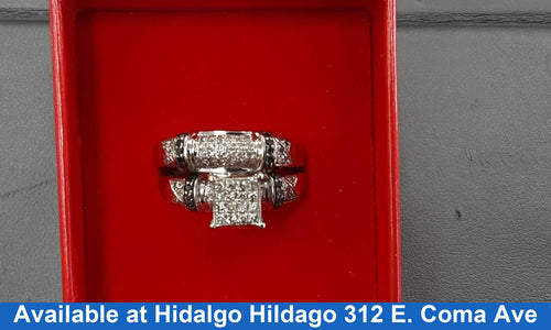 Ring - Engagement Set - White Gold 14k (.585) 8 grams Size 9