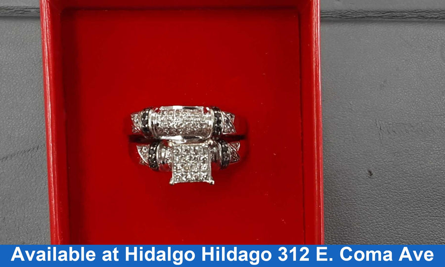 Ring - Engagement Set - White Gold 14k (.585) 8 grams Size 9