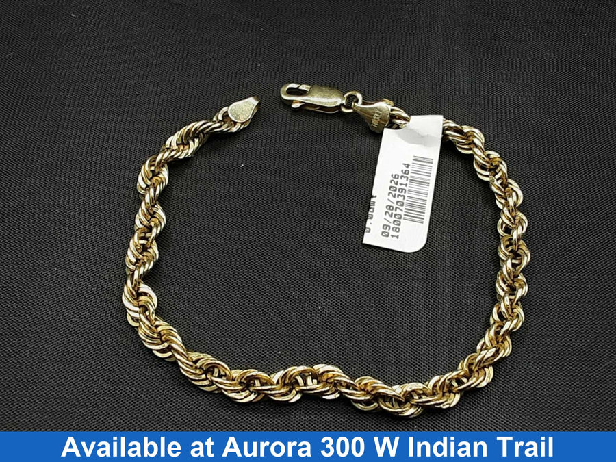 Rope Bracelet - Yellow Gold 14k (.585) 3.8 grams 7 inch