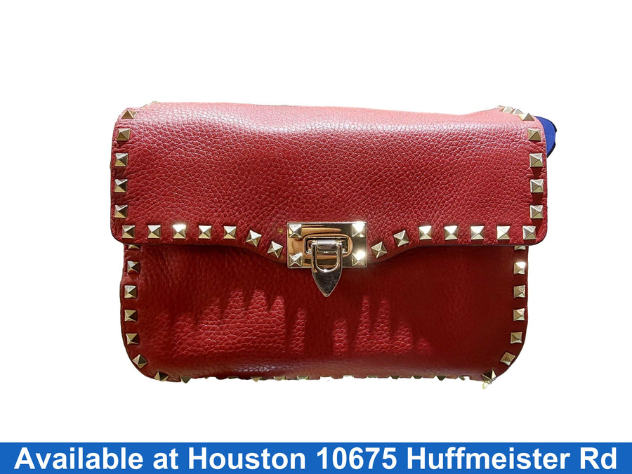 Valentino Rockstud Crossbody Red Purse / Handbag
