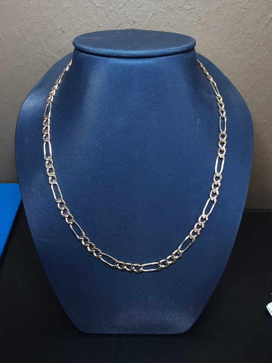 Figaro Chain - Tricolor Gold 10k (.417) 9.6 grams 22 inch
