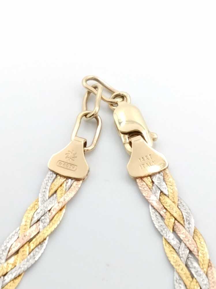 Woven Bracelet - Tricolor Gold 14k (.585) 6.4 grams 8 inch