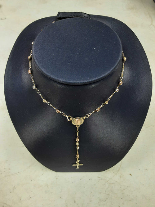 Bead Chain - Tricolor Gold 10k (.417) 4.4 grams 27 inch