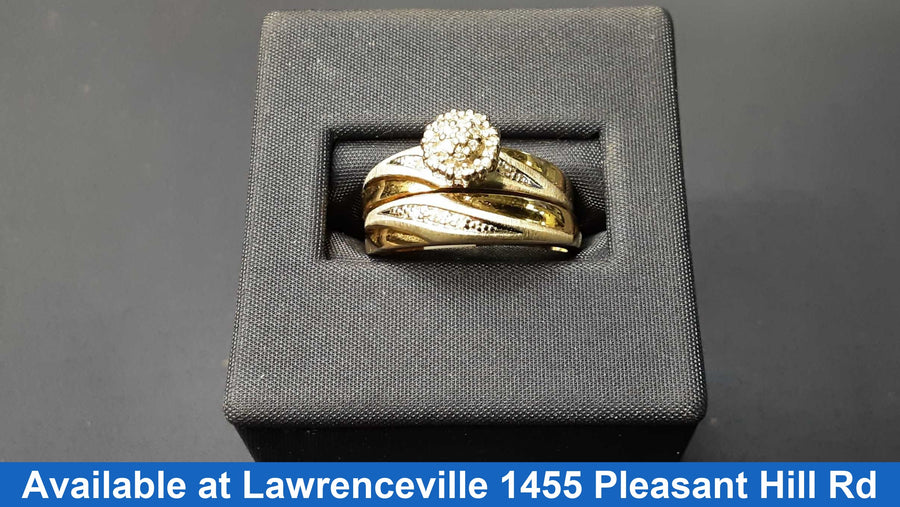 Ring - Engagement Set - Yellow Gold 10k (.417) 4.6 grams Size 3.5