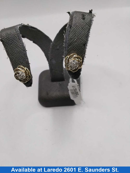 Double Stud Earrings - White Gold 14k (.585) 1.5 grams