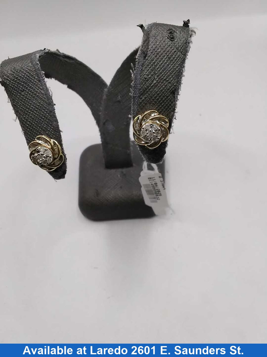 Double Stud Earrings - White Gold 14k (.585) 1.5 grams