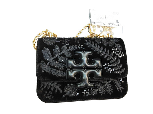 Tory Burch Embroidered Black Purse / Handbag