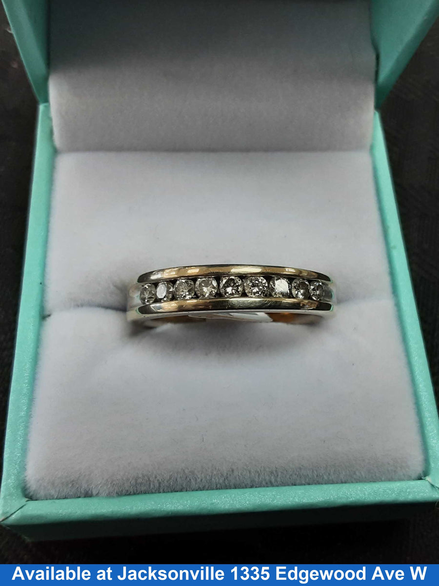 Ring - Wedding Band - White Gold 14k (.585) 6.3 grams Size 9.5