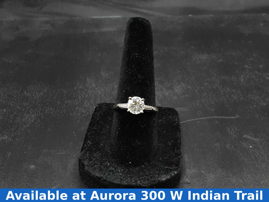 Women's Ring - Solitaire - White Gold 14k (.585) 2.7 grams Size 6.5