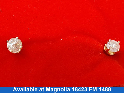 Double Stud Earrings - White Gold 14k (.585) 1.5 grams