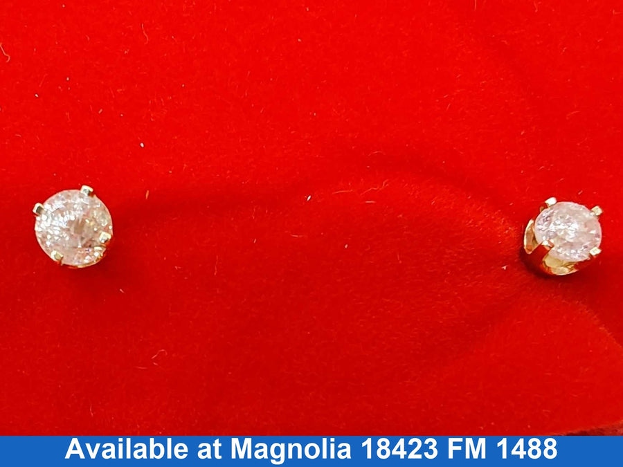Double Stud Earrings - White Gold 14k (.585) 1.5 grams