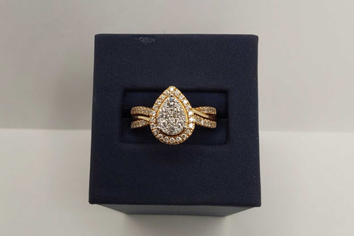Ring - Wedding Set - Yellow Gold 14k (.585) 5.33 grams Size 7.5