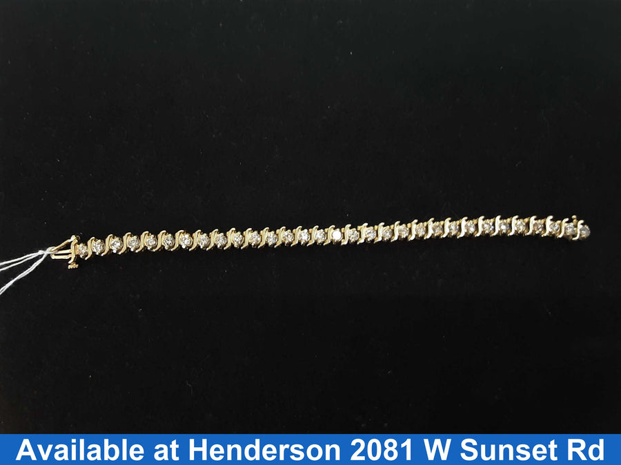 Tennis Bracelet - Yellow Gold 14k (.585) 16.1 grams 6 inch