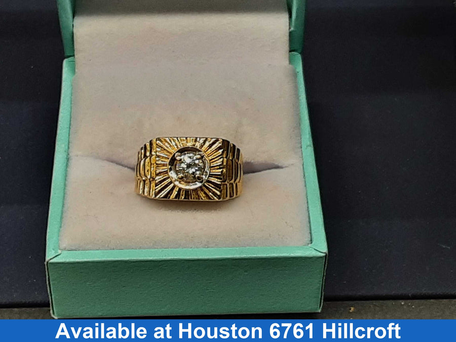 Men's Ring - Yellow Gold 18k (.750) 5.5 grams Size 6.5