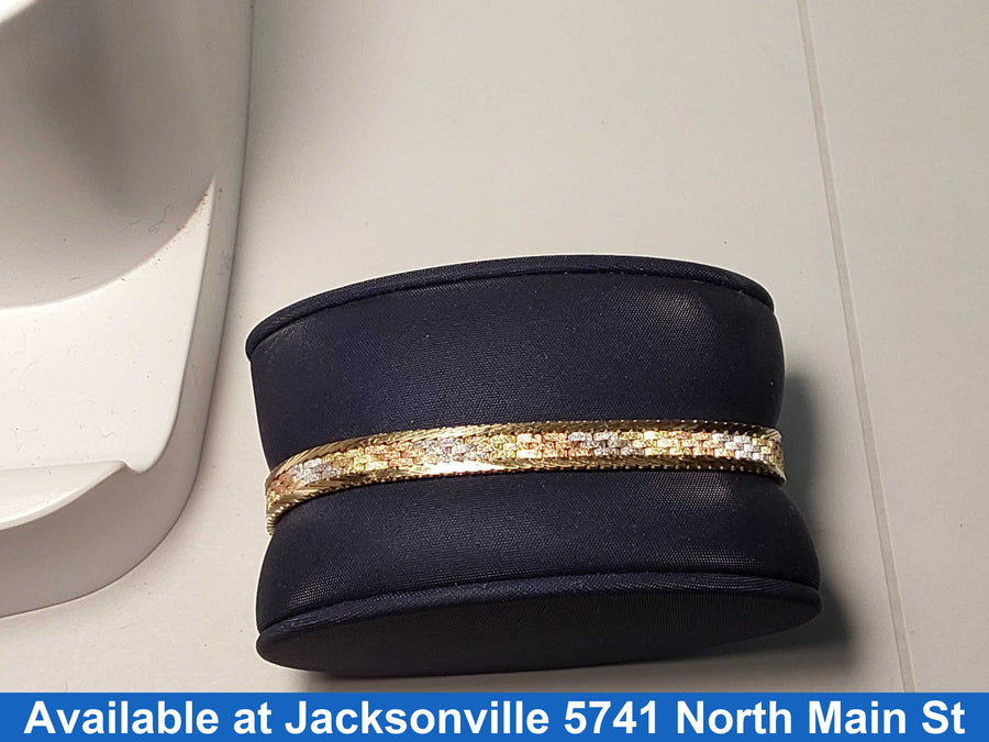 Tricolor Bracelet - Yellow Gold 14k (.585) 15.2 grams 7 inch