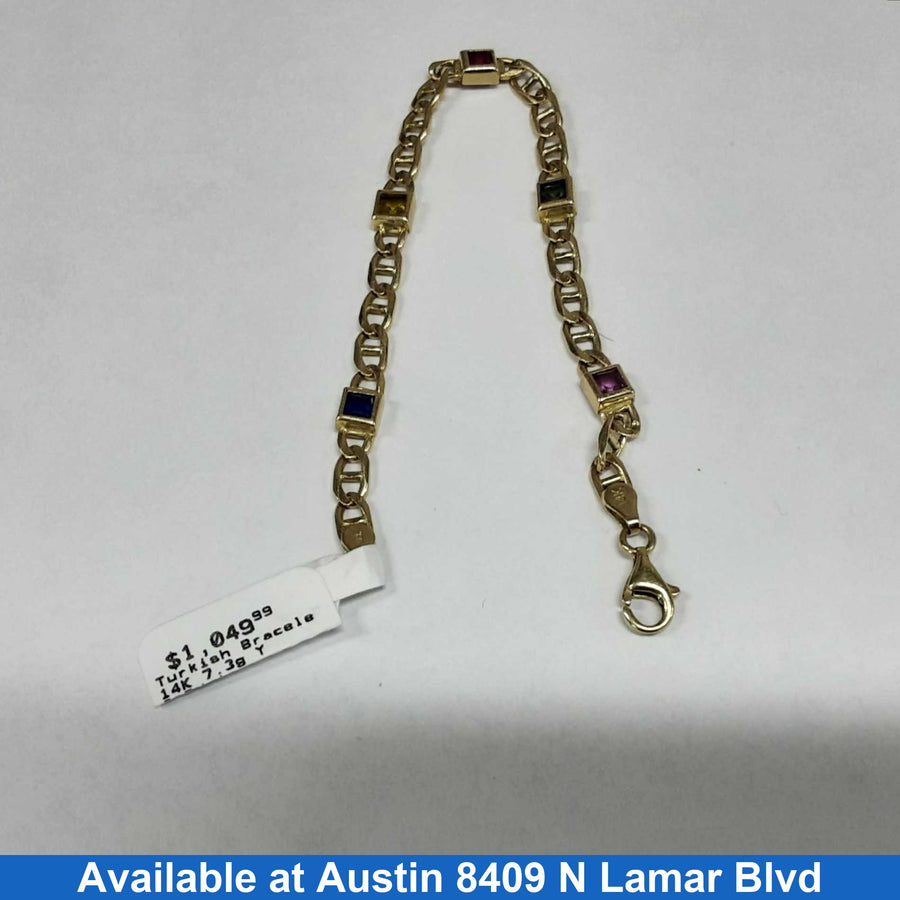 Turkish Bracelet - Yellow Gold 14k (.585) 7.3 grams 7 inch