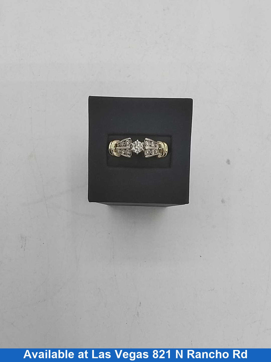 Women's Ring - Solitaire - White Gold 14k (.585) 8.2 grams Size 20