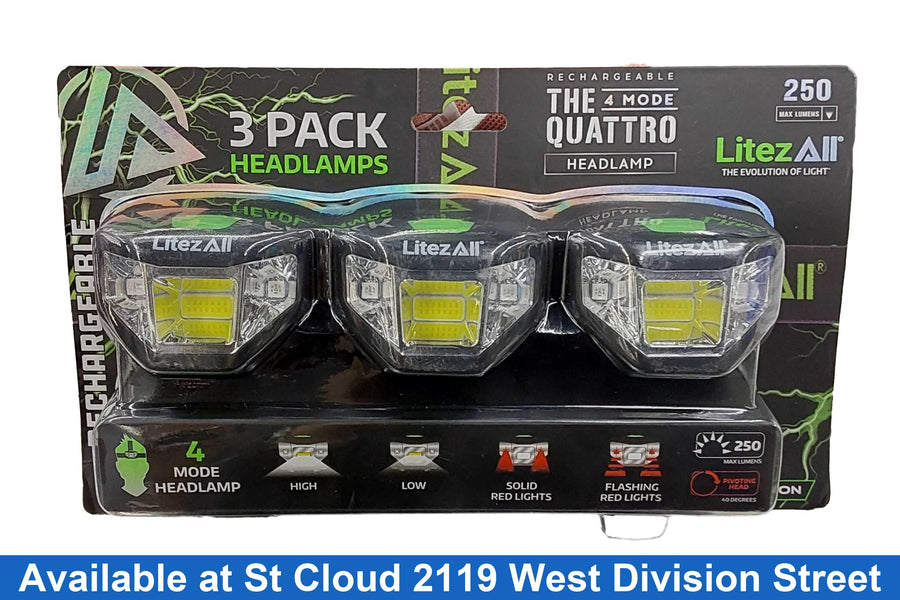 Litez All 3 Pack Black Flashlight / Headlamp