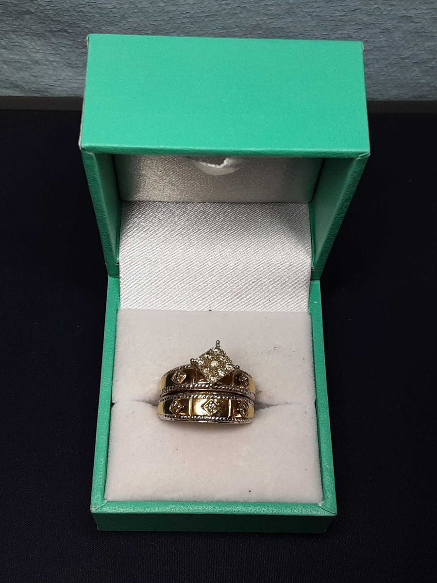 Ring - Engagement Set - Yellow Gold 14k (.585) 6 grams Size 5