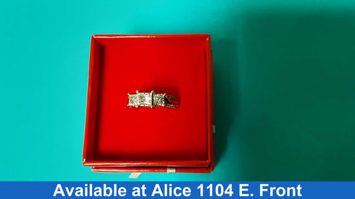 Ring - Wedding Set - White Gold 14k (.585) 5.1 grams Size 8