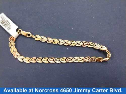 Bracelet - Tricolor Gold 14k (.585) 8.4 grams 8 inch