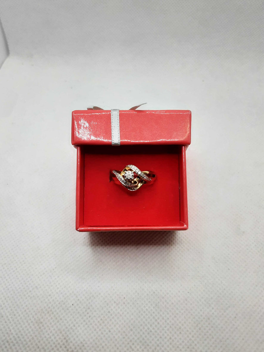 Ring - Engagement Set - Yellow Gold 10k (.417) 3.6 grams Size 20