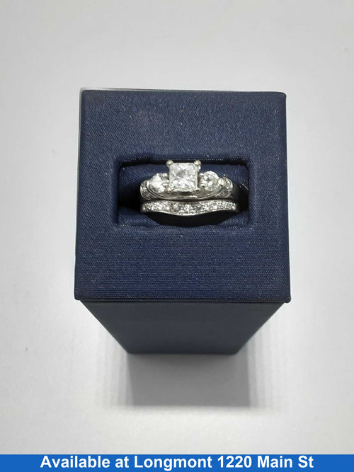 Ring - Wedding Set - White Gold 14k (.585) 6.6 grams Size 6.5