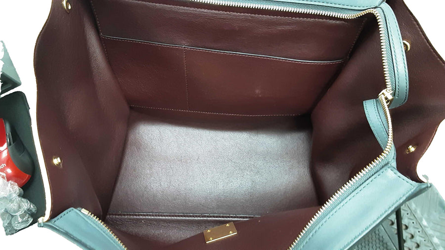Celine Smooth Calfskin Suede Tricolor Trapeze Bag Multi-color Purse / Handbag