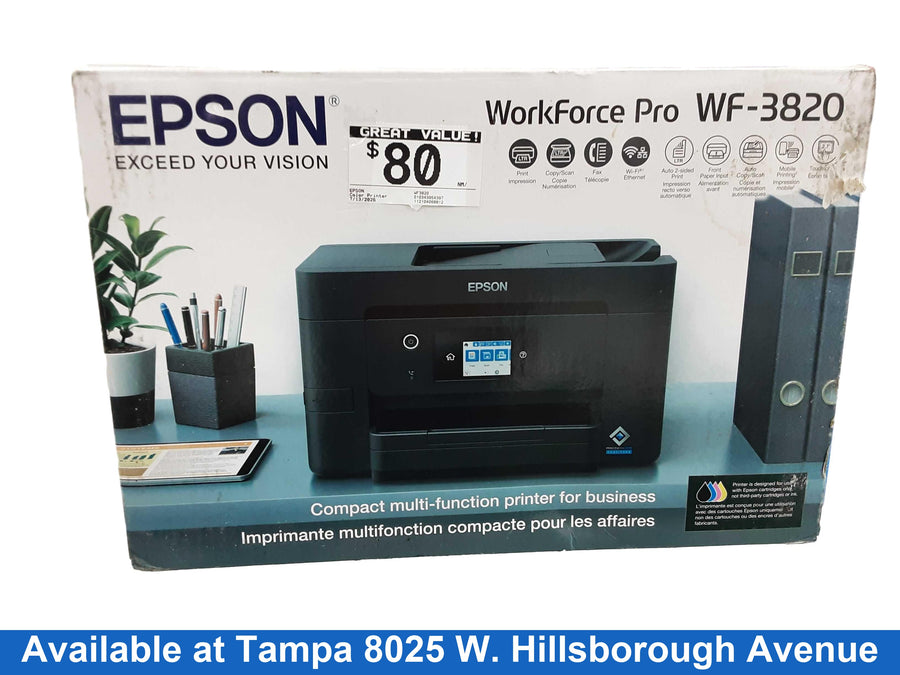 Epson Wf3820 Black Printer