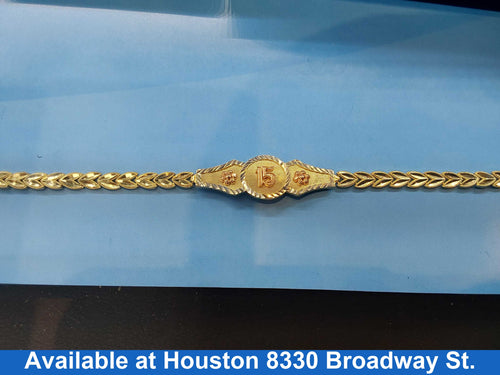 ID Bracelet - Tricolor Gold 14k (.585) 10.8 grams 8 inch