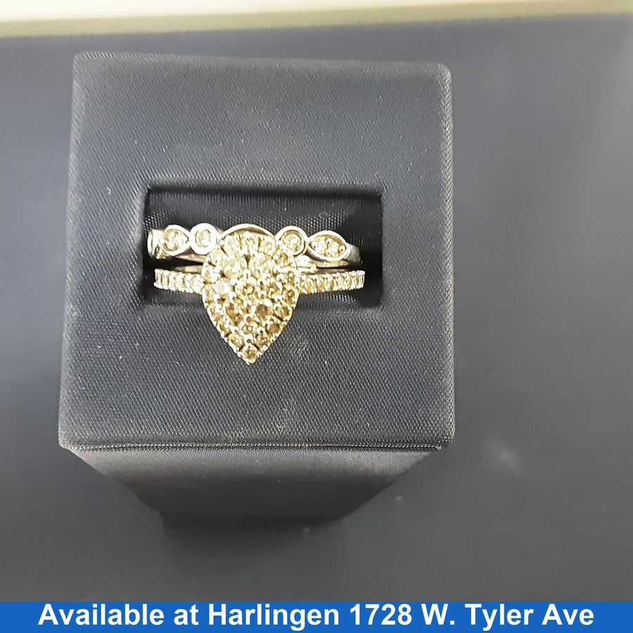 Ring - Engagement Set - White Gold 10k (.417) 4.7 grams Size 9