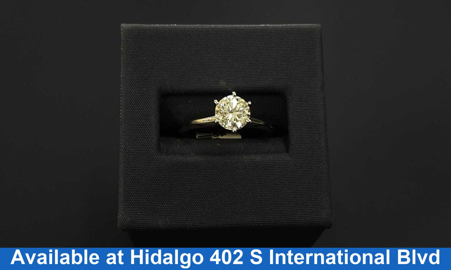 Women's Ring - Solitaire - White Gold 14k (.585) 2.6 grams Size 20