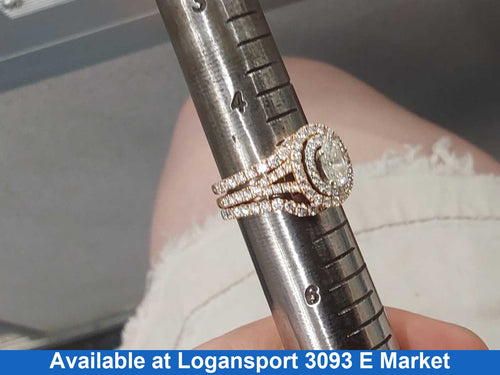 Ring - Wedding Set - Rose Gold 14k (.585) 7.4 Grams Size 4.5