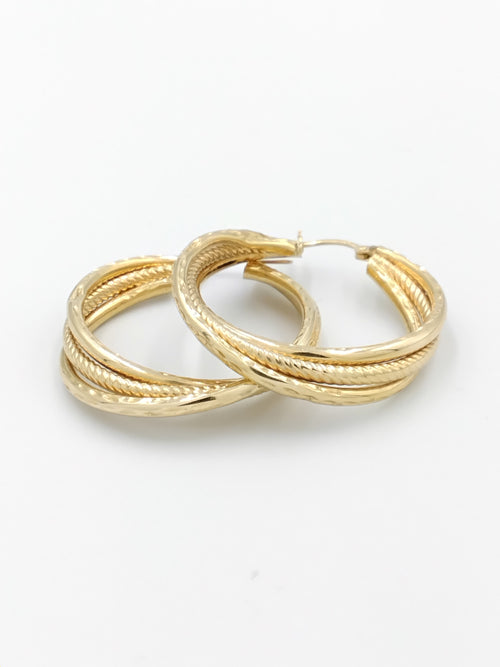 Hoop Earrings - Yellow Gold 14k (.585) 4.3 grams