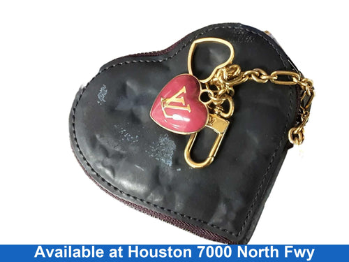 Louis Vuitton Heart Coin Purse Black Wallet