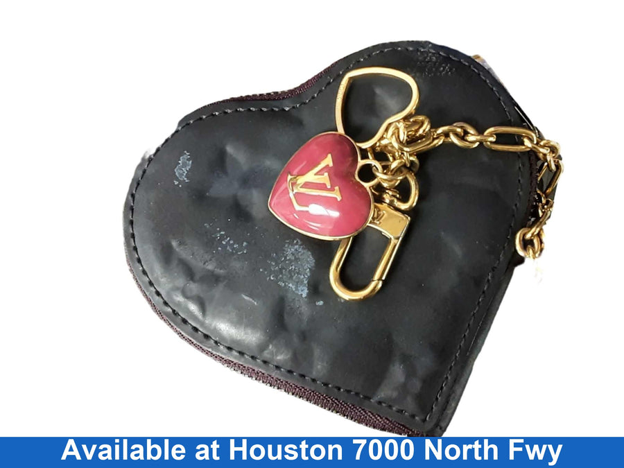 Louis Vuitton Heart Coin Purse Black Wallet