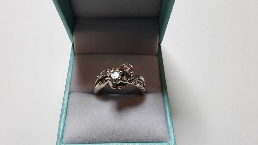 Ring - Wedding Set - White Gold 14k (.585) 10.2 grams Size 7.5