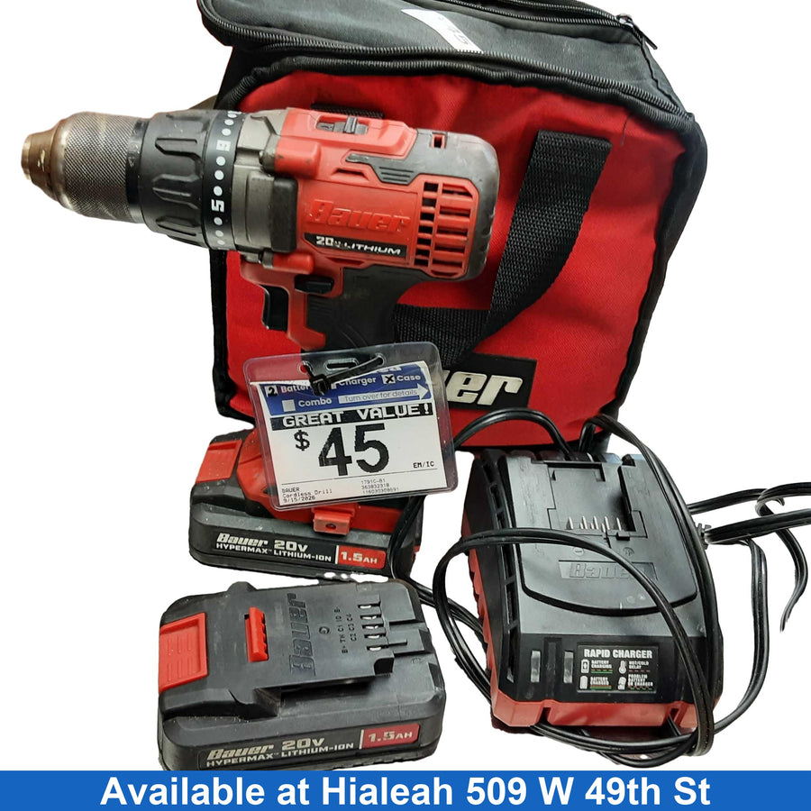 Bauer 1791c-b1 Red Cordless Standard Drill